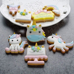 Set of 7 Cute Unicorn Kawaii Cookie Cutters