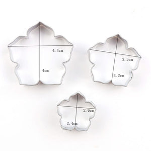 Set of 3 Morning Glory Star Flower Cookie Cutters - Lily Fondant Blossom Ivy