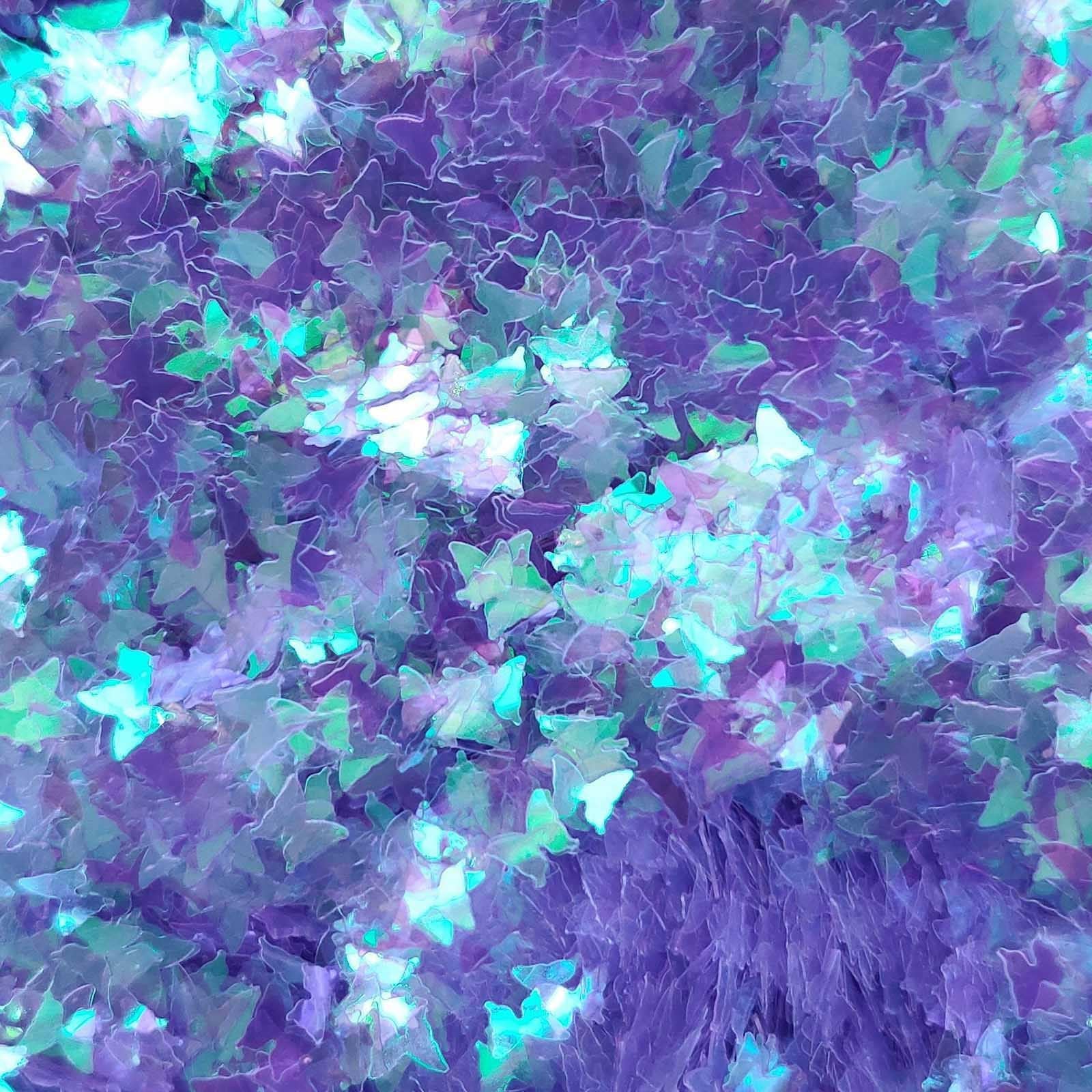 Glitter Elements - Iridescent Lavender - 3mm Butterfly