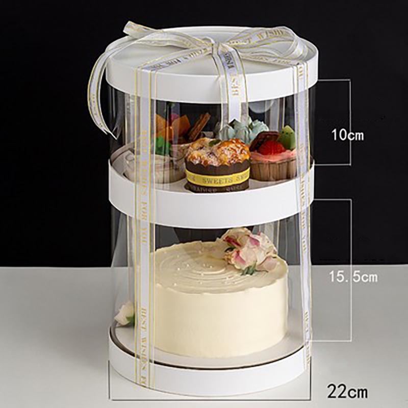 8 Inch Cake + 6 Cupcake Dual Tier Box