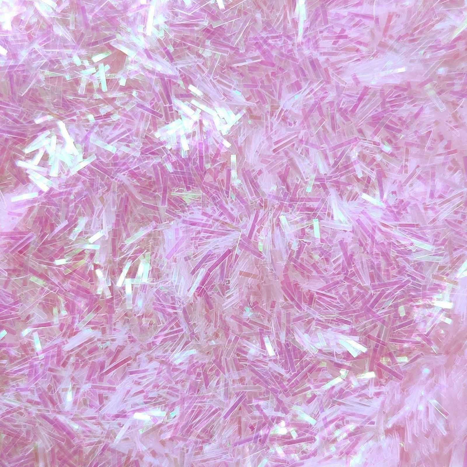 Glitter Elements - Iridescent Baby Pink - 3mm Tinsel