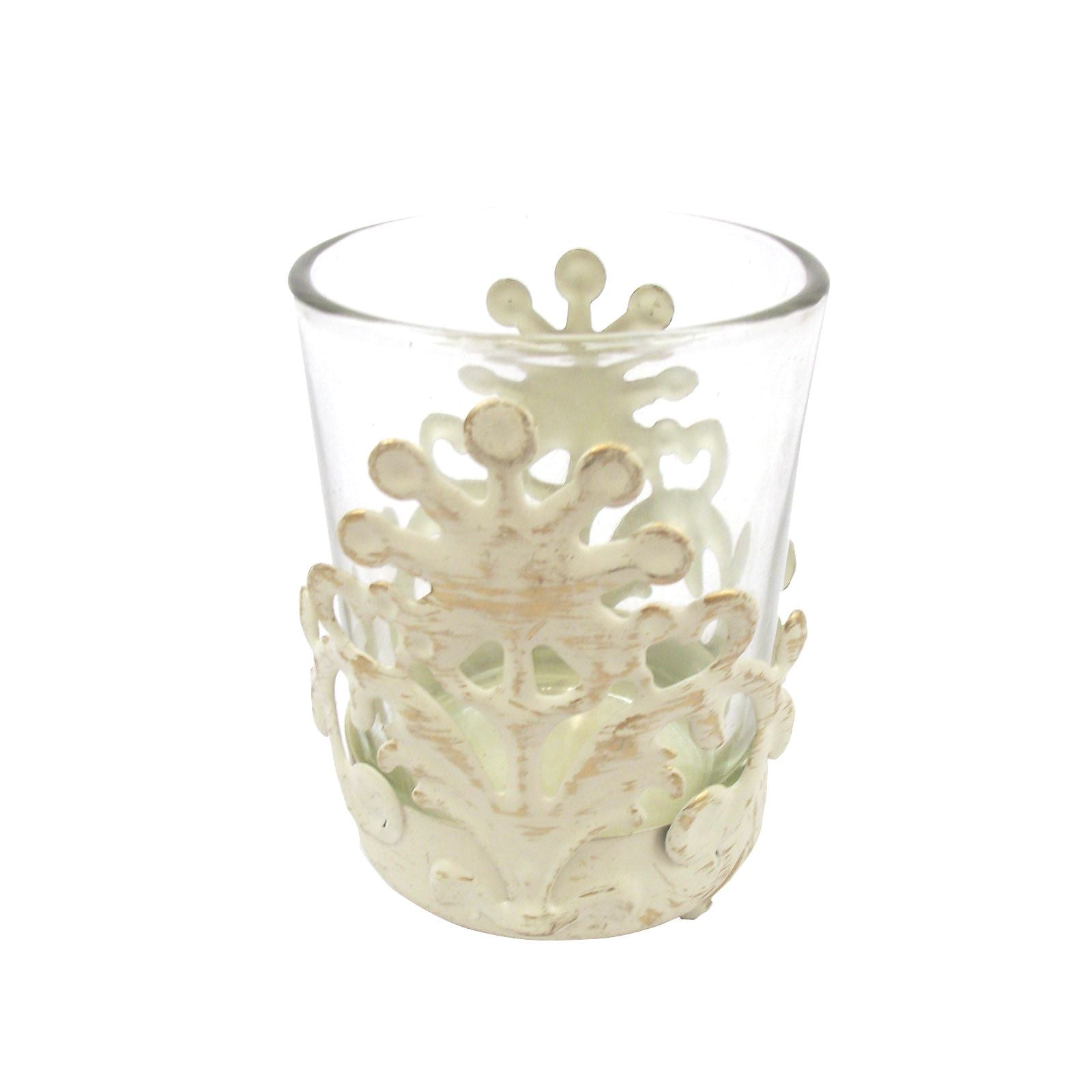 Shabby Chic Ivory Tealight Holders