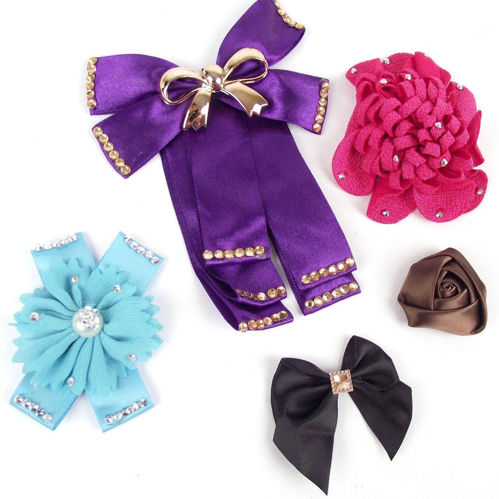 Assorted Fabric Bows and Embellishments