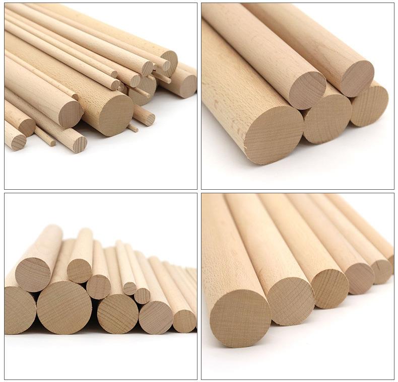 30cm Premium Birch Dowels - Solid Wood Rod Stick Pole 5mm 10mm 15mm