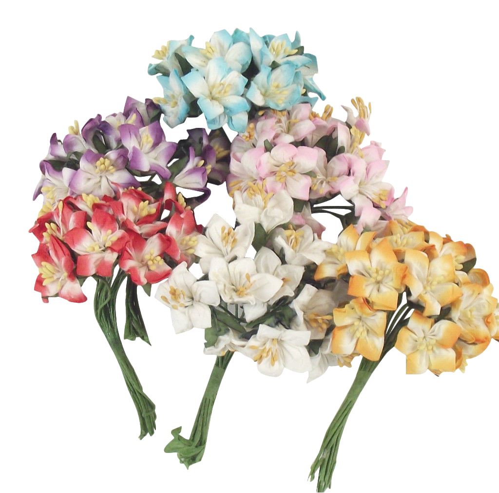 Bunch of 12 Mini Paper Star Flowers