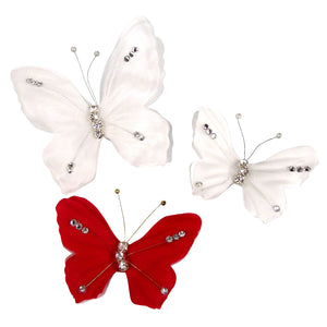 Set of 3 Premium Diamante Butterflies