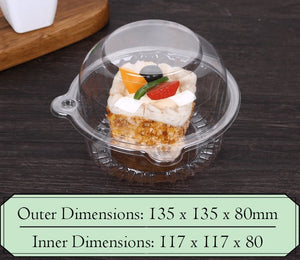 Transparent Cupcake Pod Clam Boxes - Dessert Presentation Shell Clear