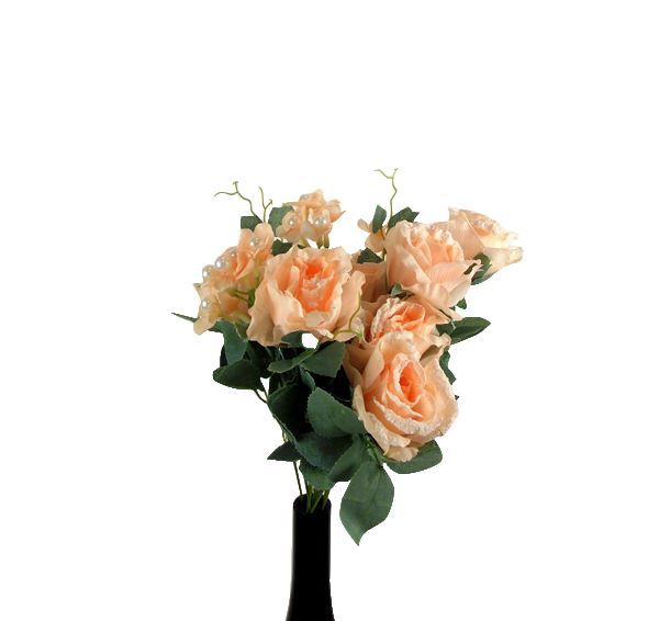 Snowy Rose Bush with Pearls