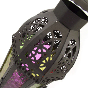 Moroccan Multicolour Stained Glass Candle Lantern