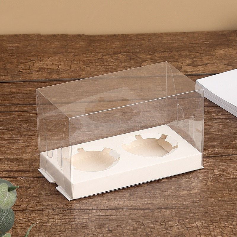 Transparent Clear Crystal Cupcake Boxes 2 4 6 Hole