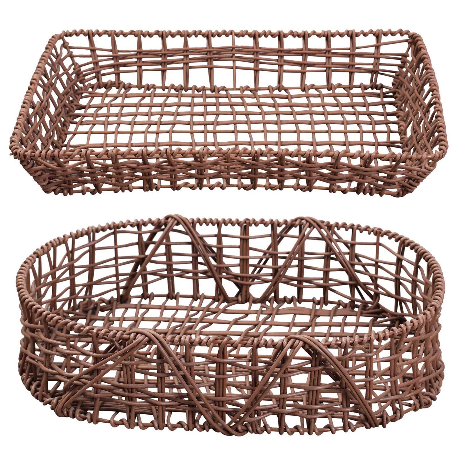 Large Coated Metal Tray Baskets