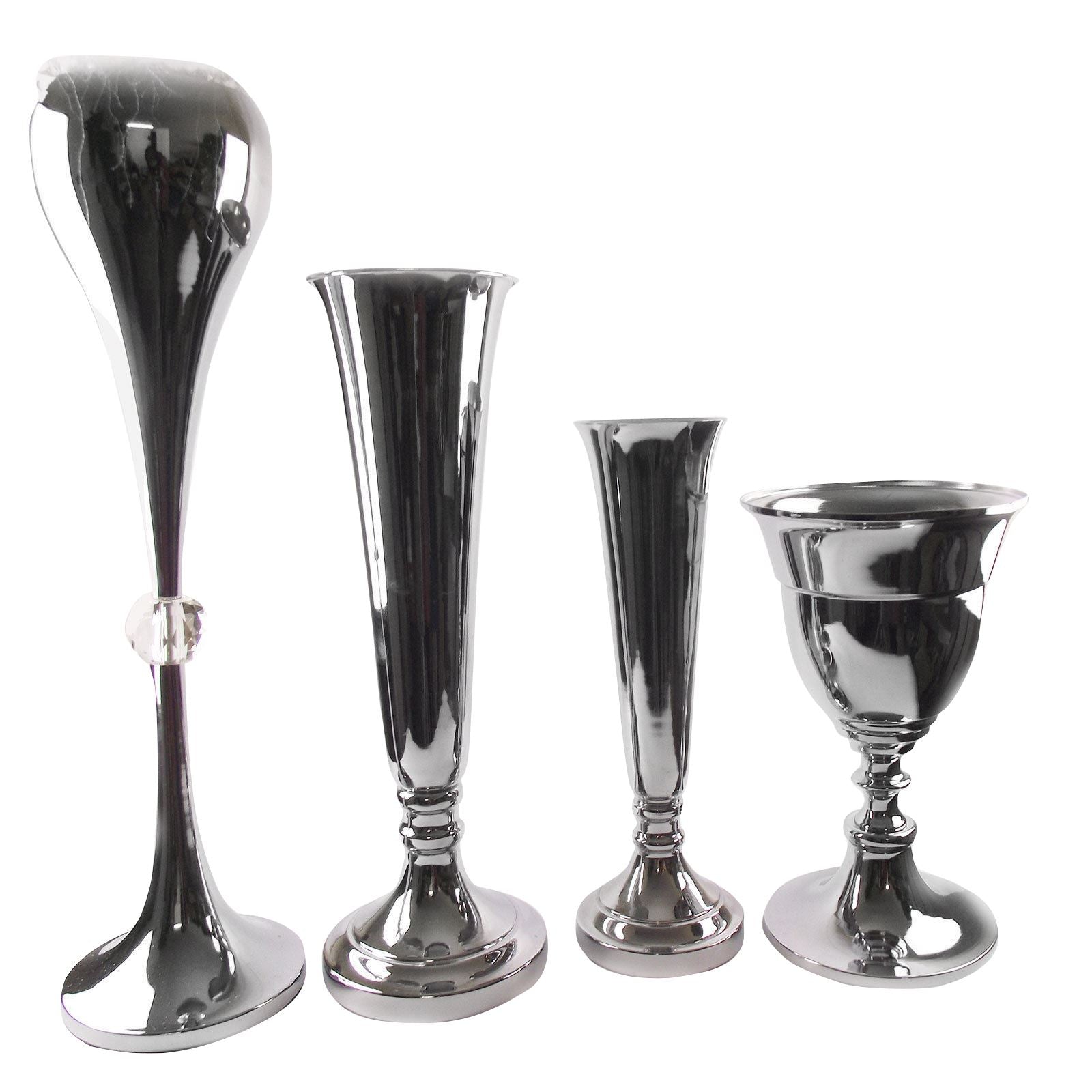 Chrome Plated Heavy Duty Metal Vases