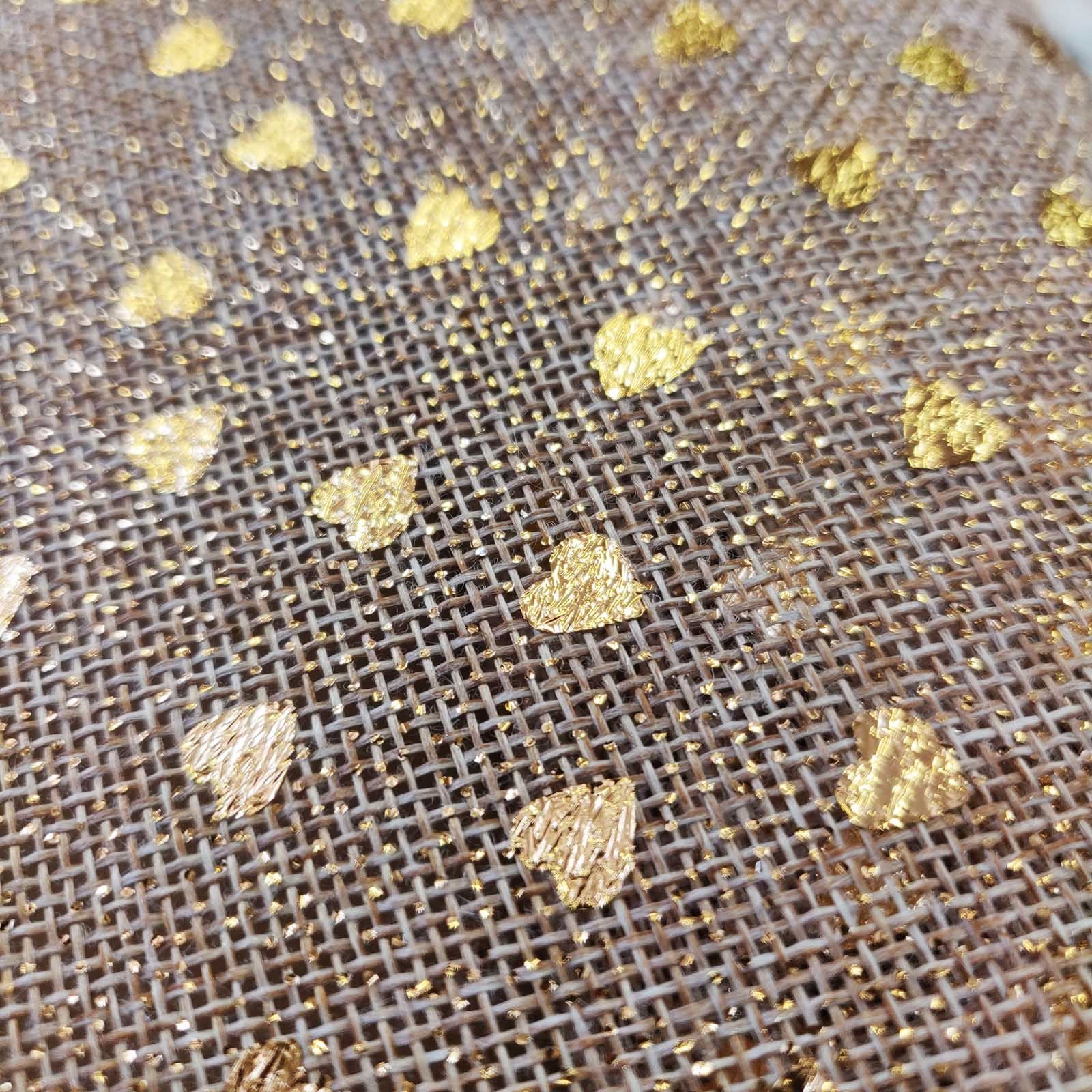 Natural Hessian Fabric Roll with Foil Stamp