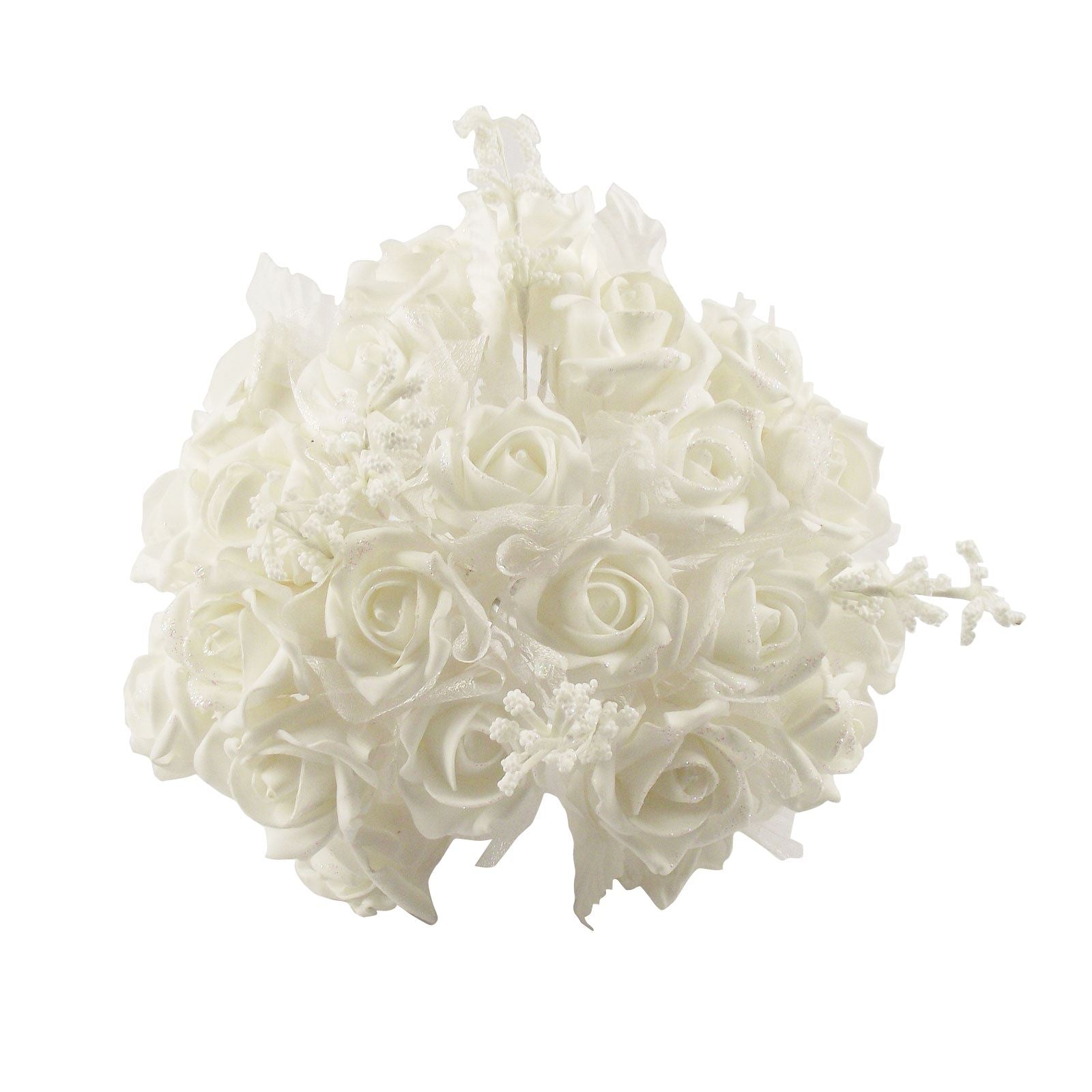 24 Head Glittered White Foam Bouquet