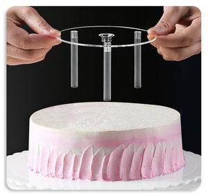 Multi-Layer Cake Stacking Kit with Platforms and Pillars