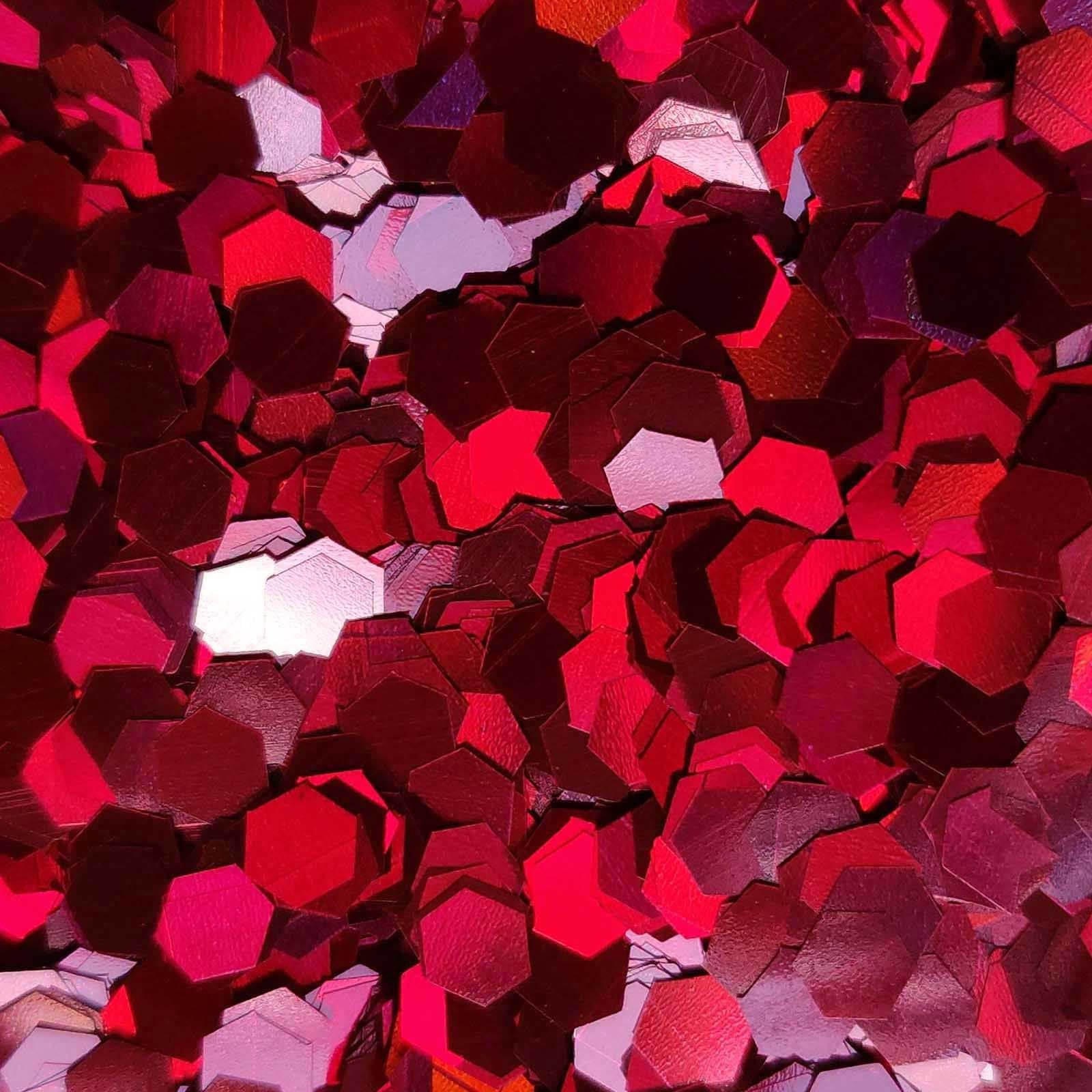 Glitter Elements - Holographic Red - 4mm Hex