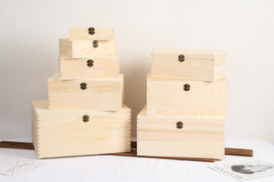 Set of 8 Nesting Wooden Chest Boxes