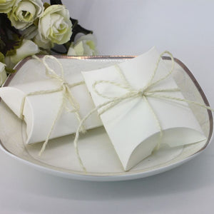 Classic Rustic White and Kraft Pillow Boxes - Wedding Favour