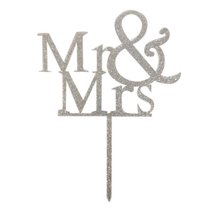 Acrylic Glitter Mr & Mrs Cake Topper
