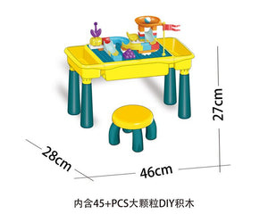 Duplo Compatible Yellow Teal Table With 45 Extras