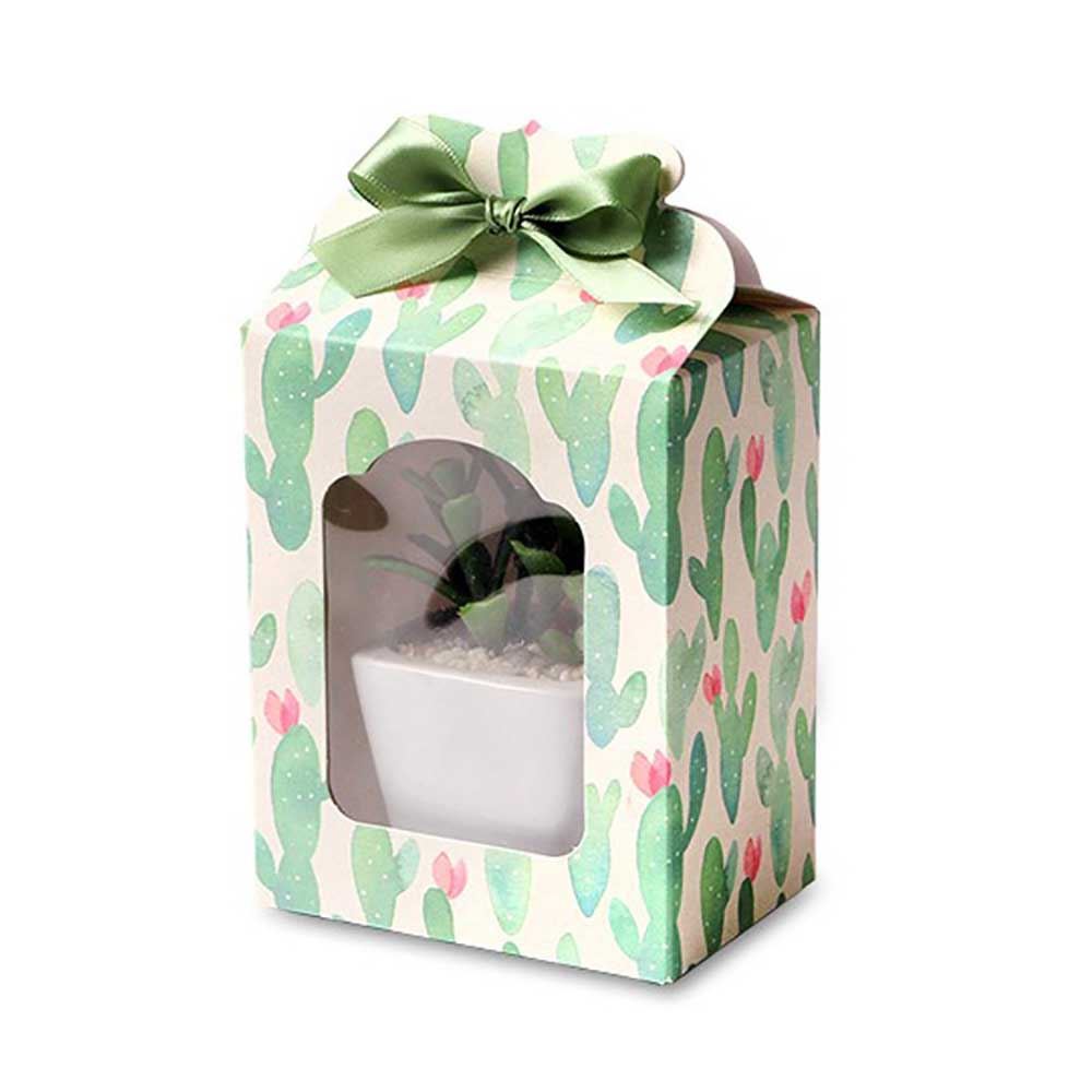 Tall Windowed Mini Gift Box with Bow Top