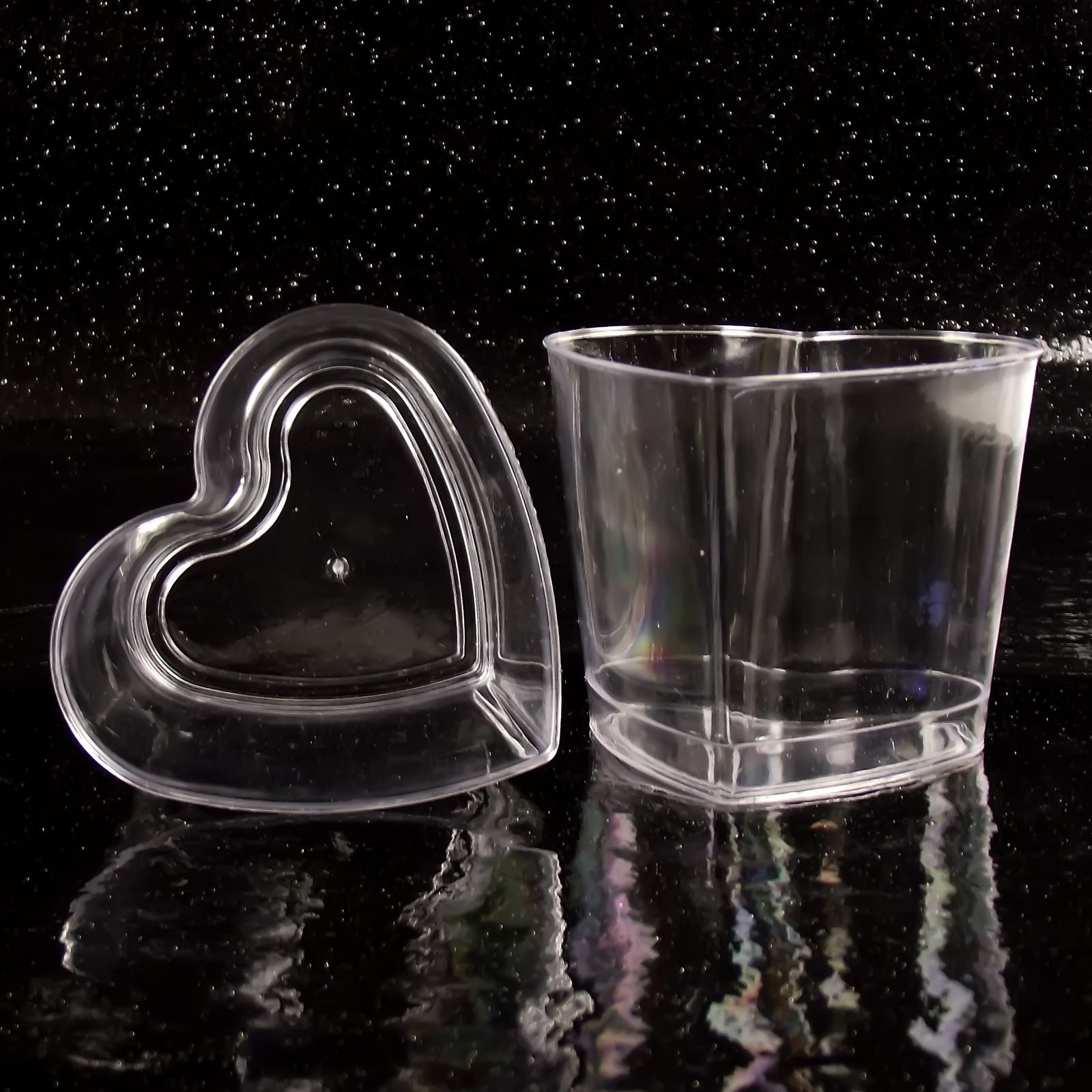 Canape Dishes Heart 7.5cm Disposable Dessert Cups (N)