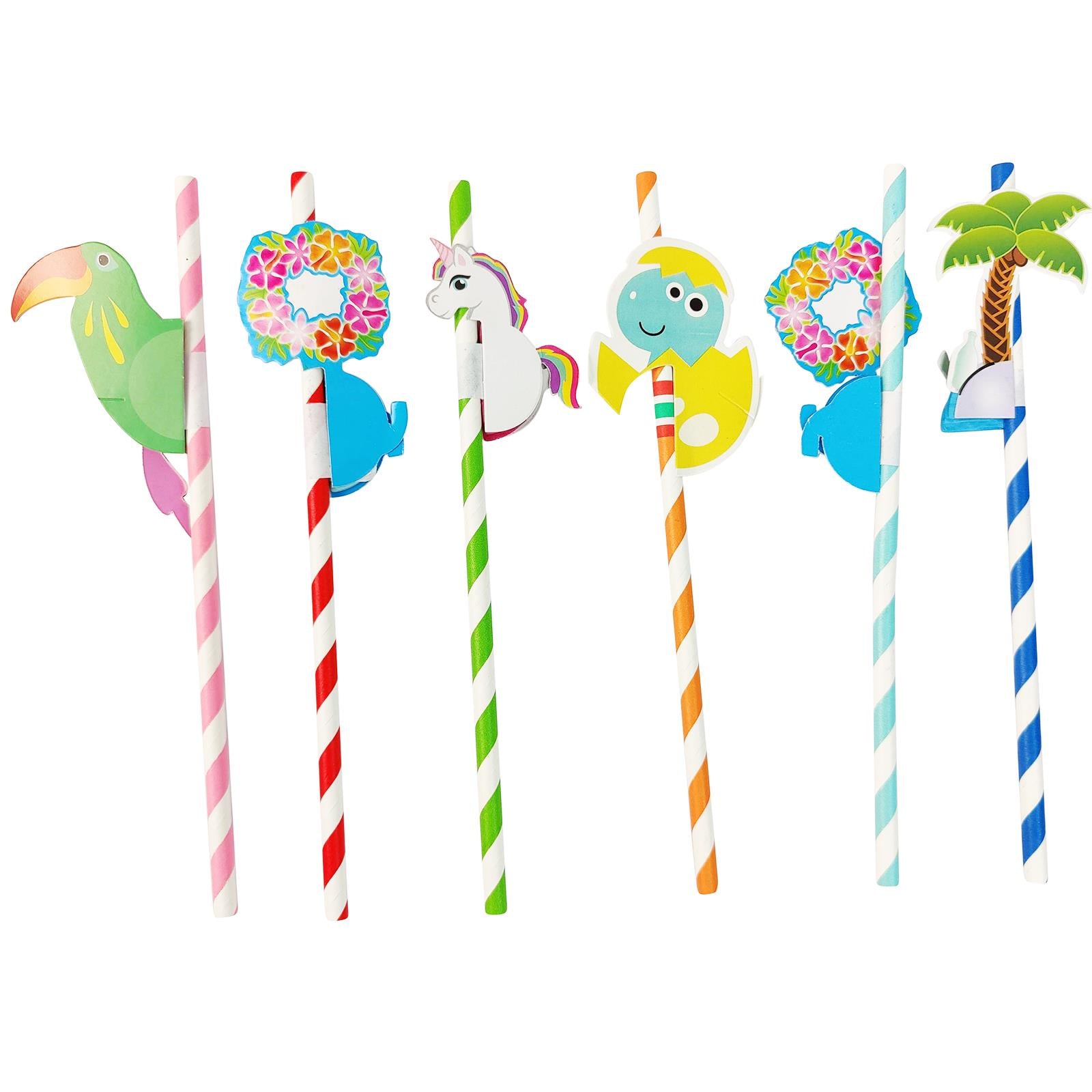 40x Assorted Funky Drinking Straws