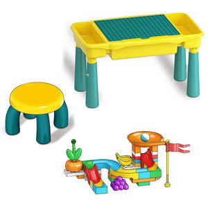 Duplo Compatible Yellow Teal Table With 45 Extras