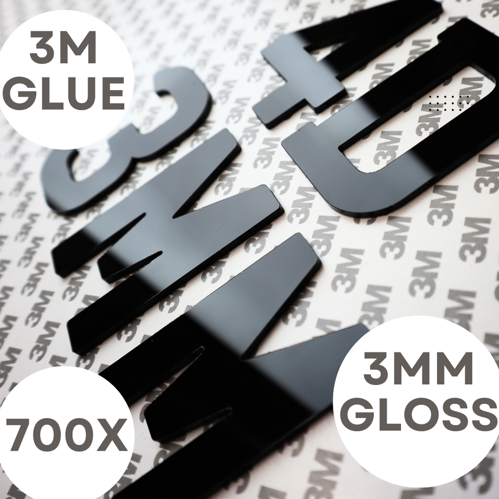 Premium Acrylic 4D License Plate Letters 79 x 50mm Wholesale Bulk Digits 3D