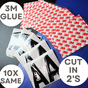 10x Wholesale Gel Letters for Number Plates