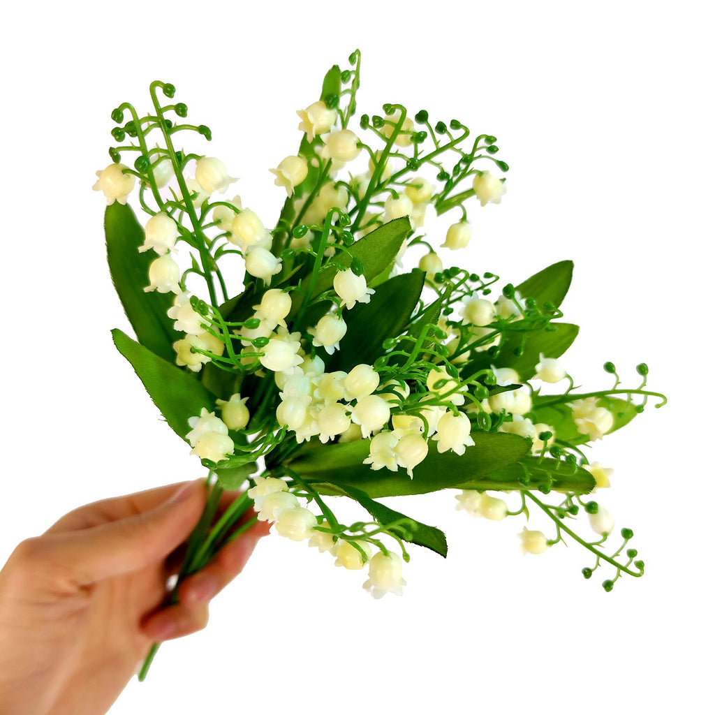 Lily of the Valley Bunch - Artificial Flowers Gypsophila Bundle White Plastic