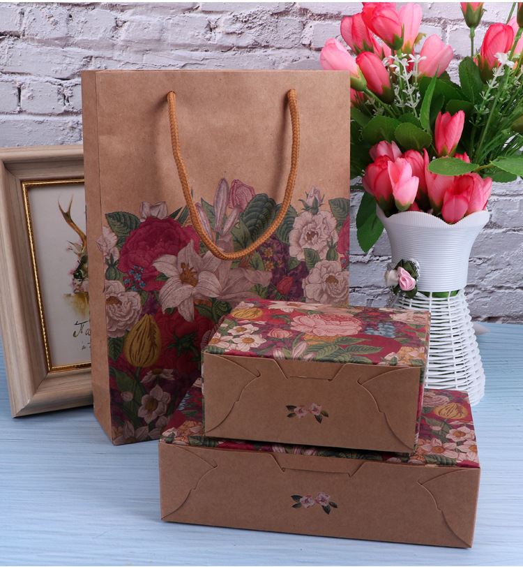 Floral Print Kraft Bake Boxes