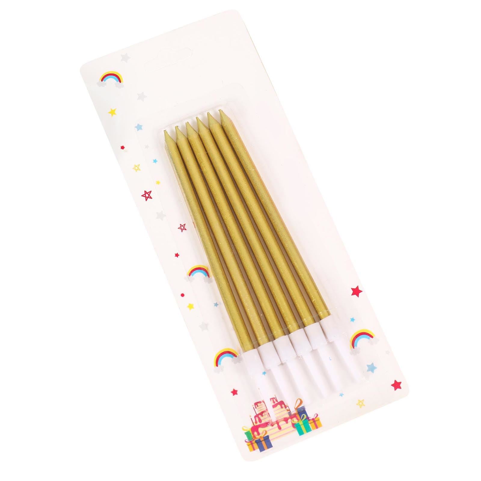 Tall Skinny Metallic Birthday Candles
