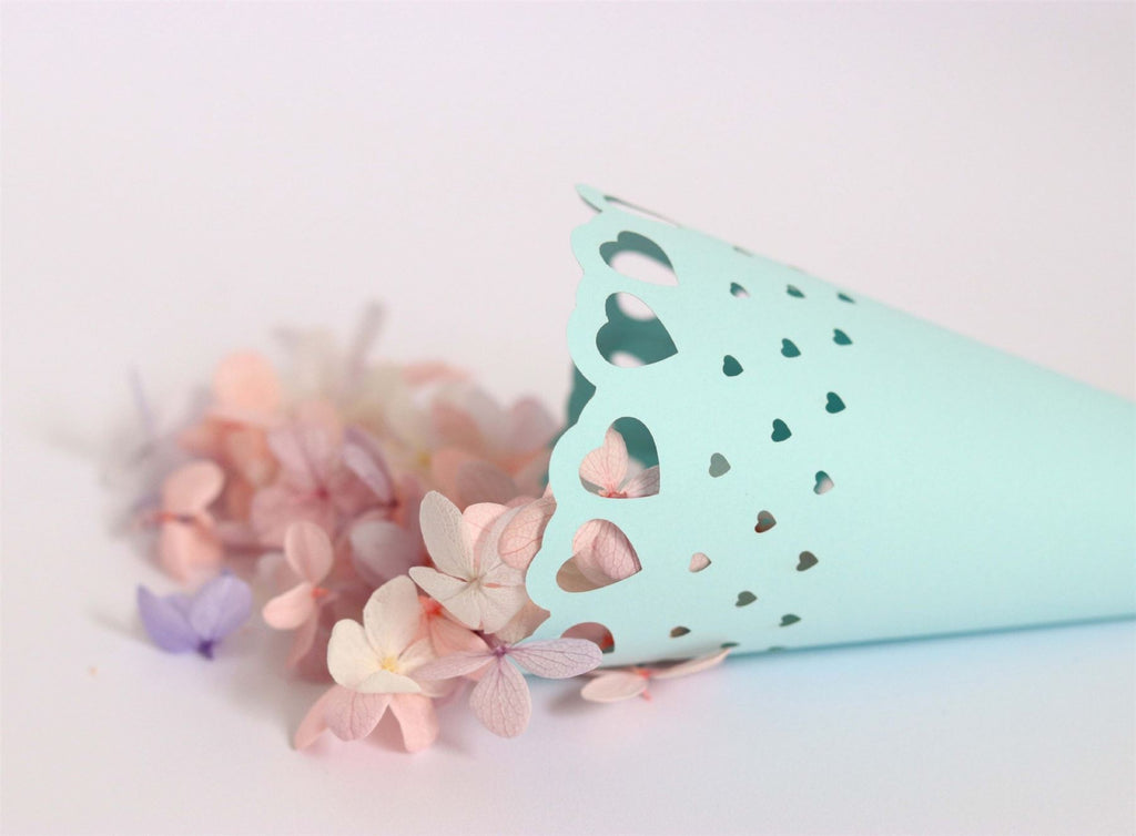 Laser Cut Wedding Paper Confetti Cones