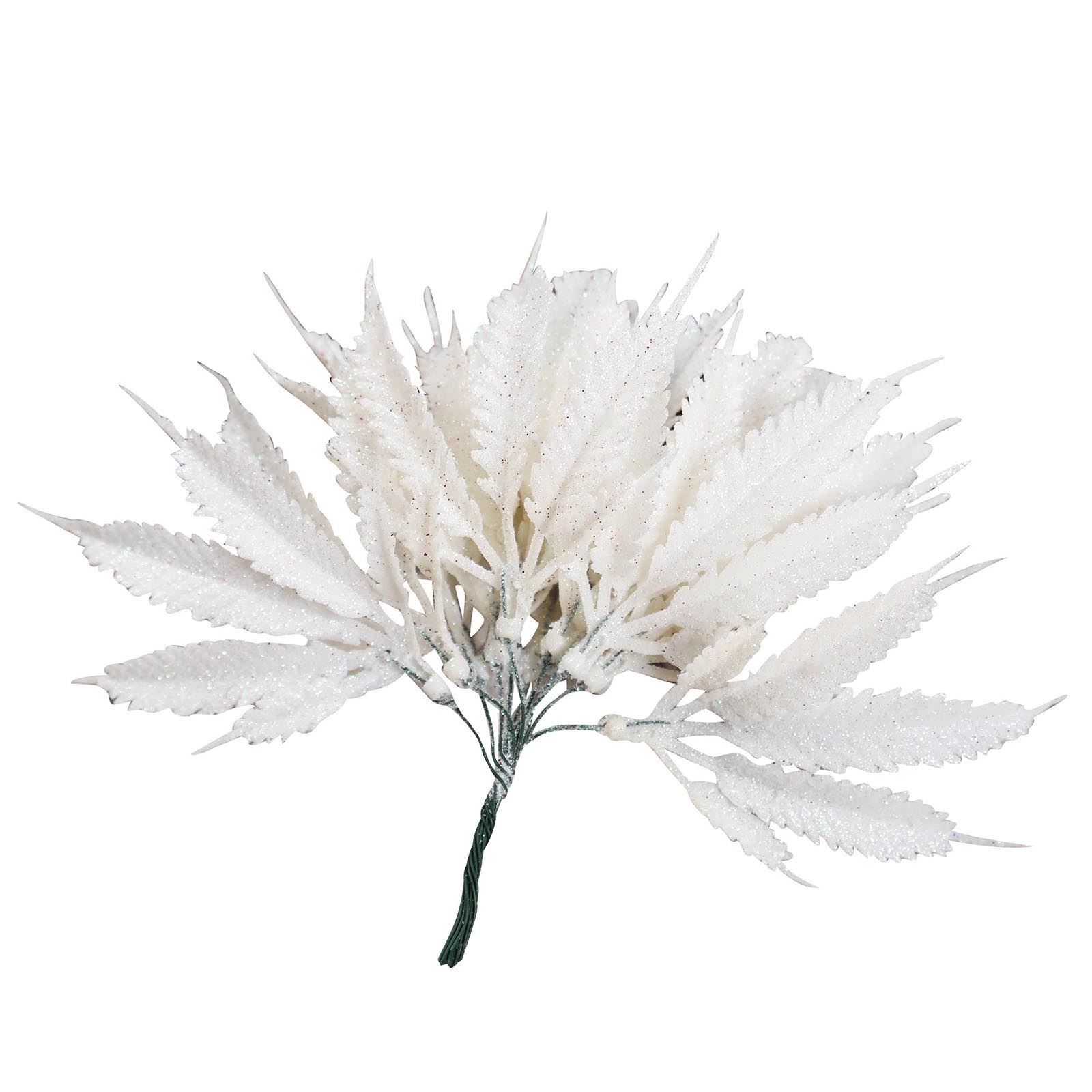 Bundle of 6 Mini Glitter Palm Leaves