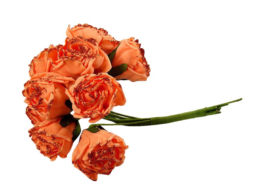 Bunch of 10 Glitter Foam Roses