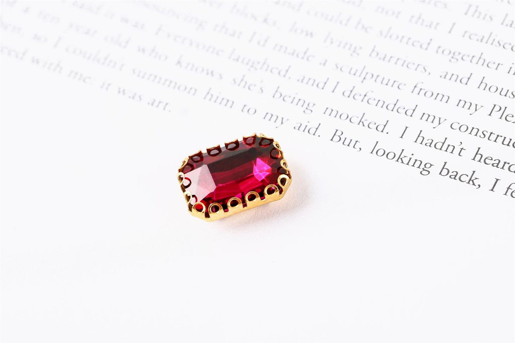 Coloured Large Rectangular Rhinestones in Setting