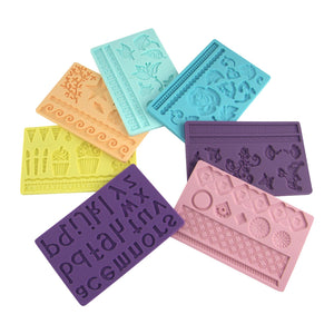 Set of 7 Lace, Shapes and Borders Silicone Moulds