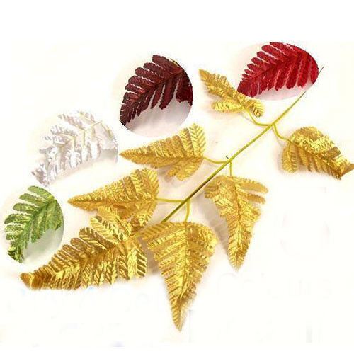 Metallic Fern Leaves Spray