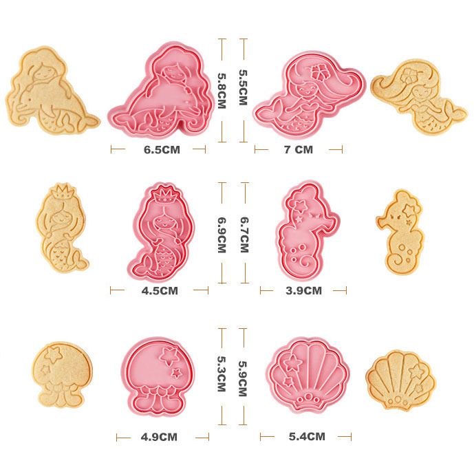 Set of 8 Premium Embossing Cookie Cutters
