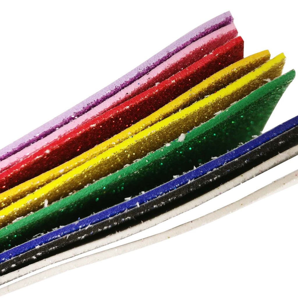 10x Self Adhesive Glitter A4 Eva Foam