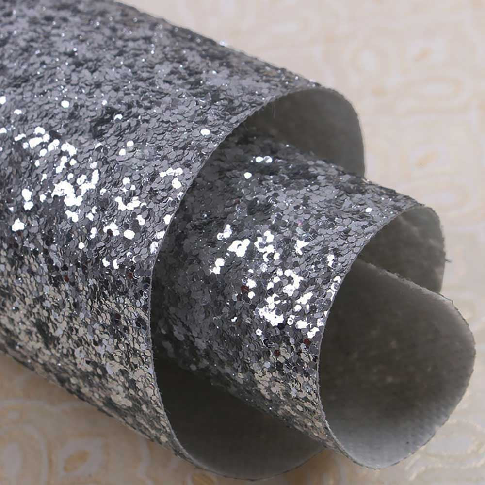 Chunky Glitter Fabric Wallpaper 16cm Borders
