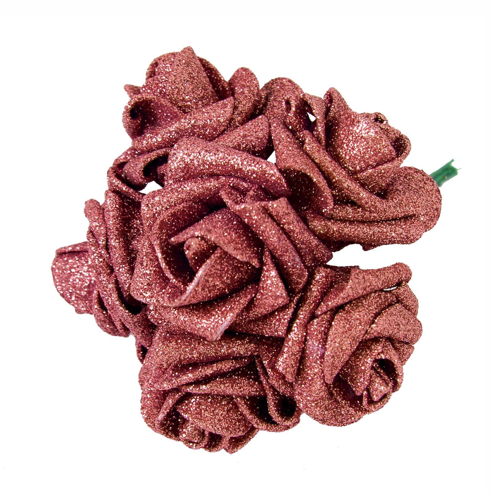 Full Glittered Foam Roses