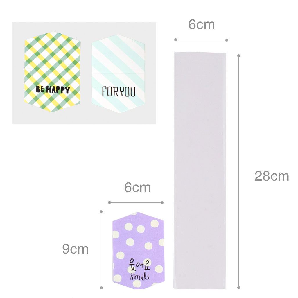 20x Long Slim Cellophane Bags with Card Tops