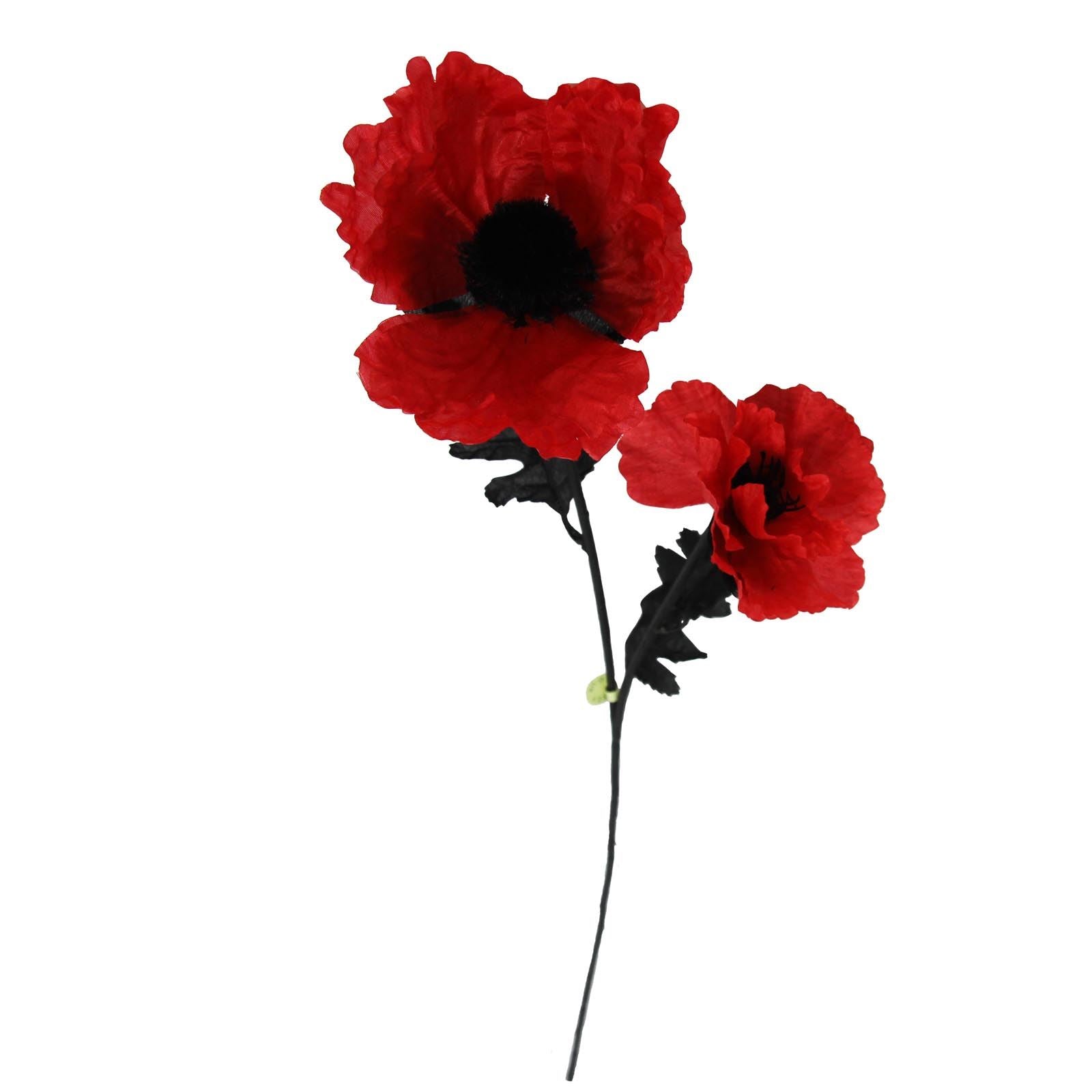 2 Head Poppy Spray