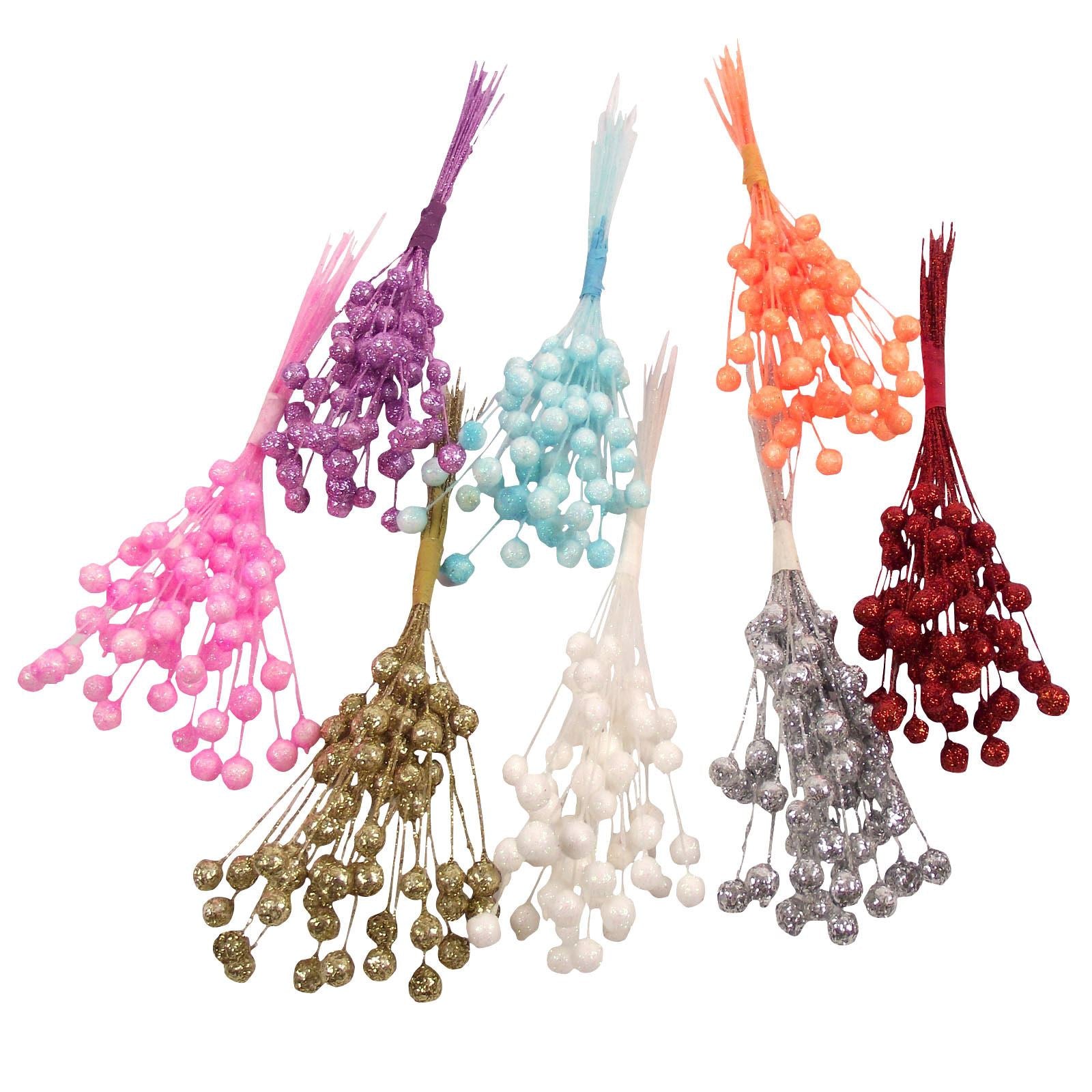 28 Stems of Mini Glitter Balls