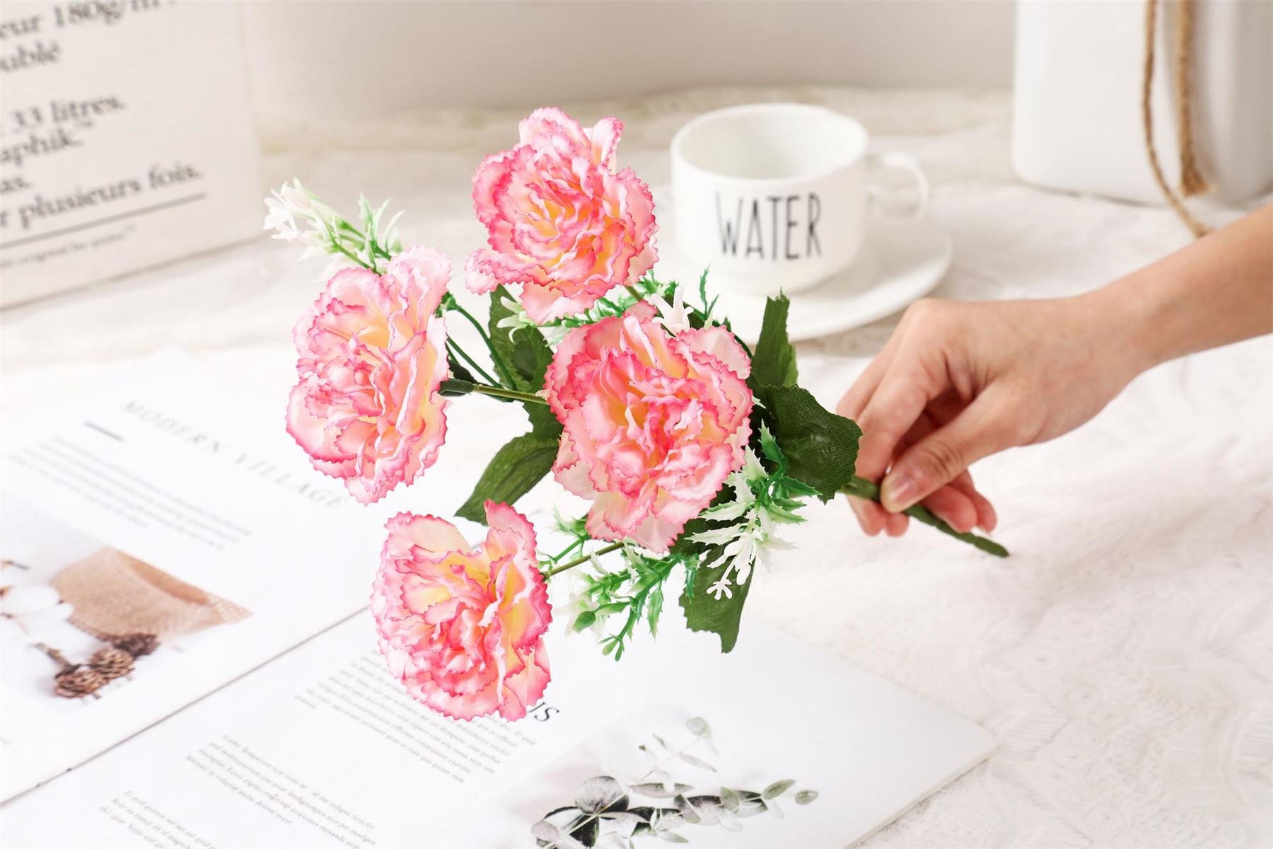 5 Head Artificial Carnation Bunch