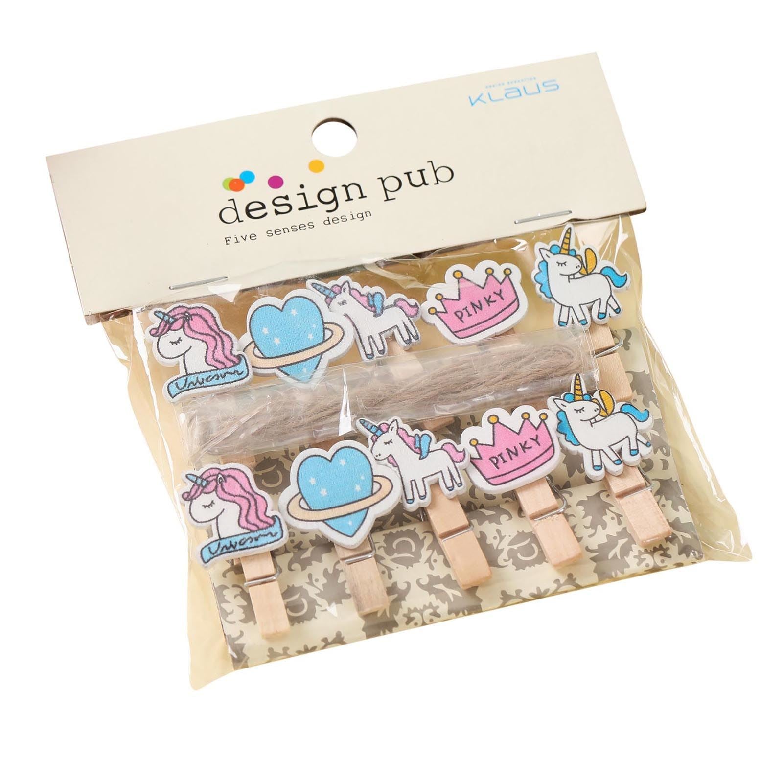 Fancy Printed Assorted Wooden Pegs