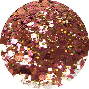 Glitterbodies Cosmetic Grade Festival Glitter Cocktail Multi Grade Chunky  [Rose Gold]