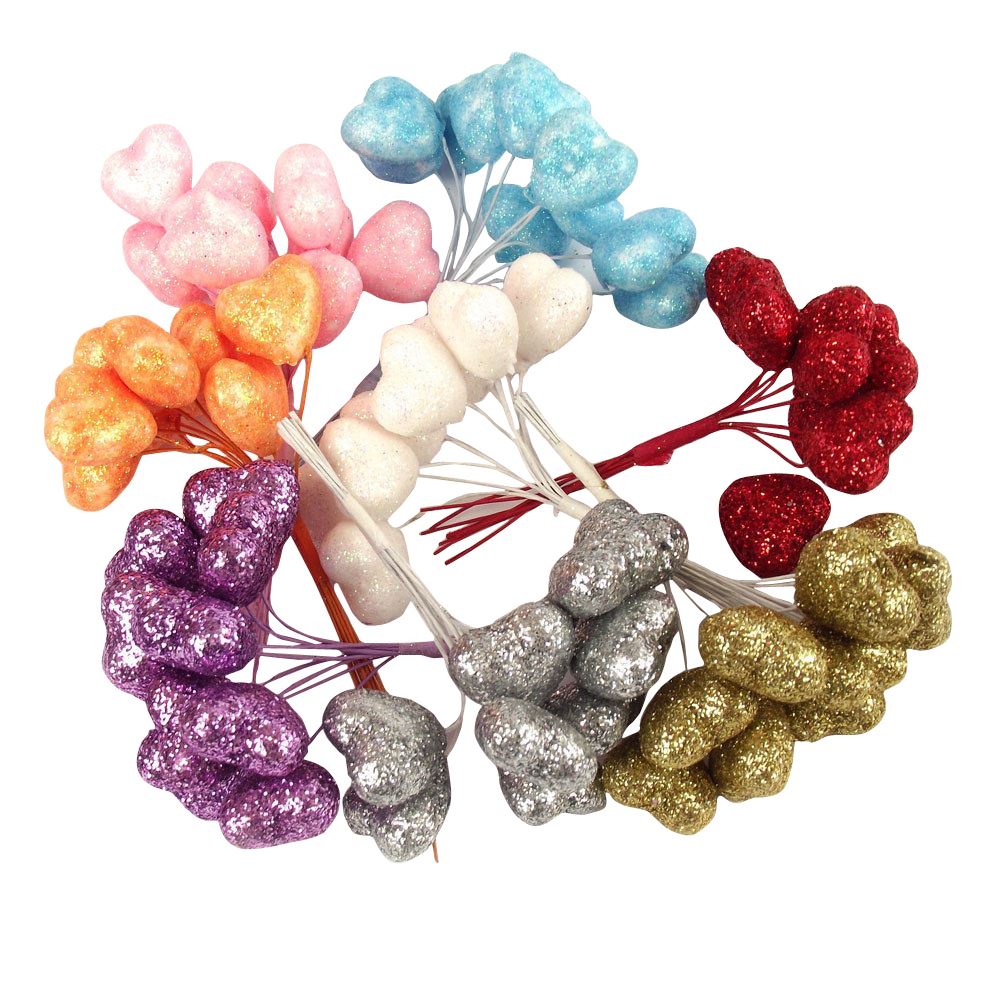 Mini Glitter Heart Picks